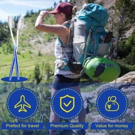 Patelai 100 Pcs Individually Wrapped Toothbrush Bulk Disposable Travel Toothbrushes Soft Bristle Tooth Brush Single Pack for Camping Adults Kids Hotels Guest Toiletries (Blue)