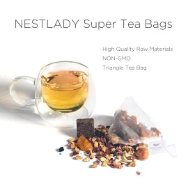 NESTLADY Brown Sugar Ginger Herbal Tea with Longan, Mulberry & Rose - 18 Bags (180g, 10g/bag)