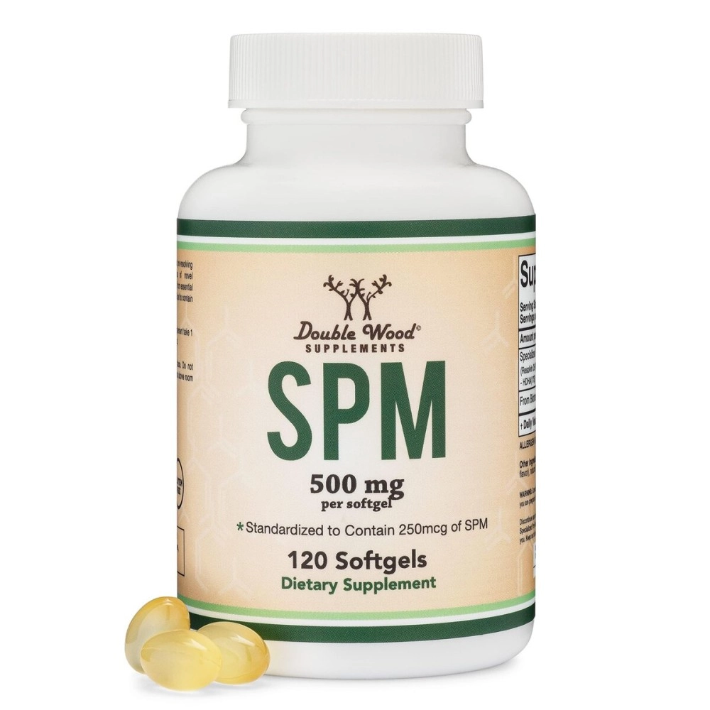 Double Wood Supplements SPM Max (Specialized Pro-Resolving Mediators) 120 Softgels, 500mg (Only Product Standardized and Third Party Tested to Contain Active SPMs, Check The Fact Panel) by