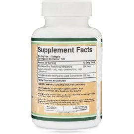 Double Wood Supplements SPM Max (Specialized Pro-Resolving Mediators) 120 Softgels, 500mg (Only Product Standardized and Third Party Tested to Contain Active SPMs, Check The Fact Panel) by