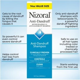 Nizoral Anti-Dandruff Shampoo with 1% Ketoconazole, Fresh Scent, 14 Fl Oz
