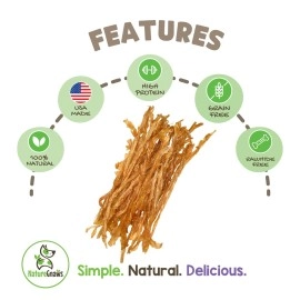 Nature Gnaws USA Turkey Tendons for Dogs - Premium Natural Chew Treats for Dogs - Delicious Reward Snack for Small Medium & Large Dogs - Made in The USA