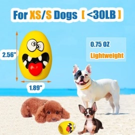 HOLYSTEED Squeaky Dog Toys for Small Dogs, Mini Dogs, Soft Latex Dog Squeaky Toys, Smile Squeaky Dog Balls, Egg Dog Toys Balls 6pcs (1.89 * 1.89 * 2.56inch, for Mini, Small Breeds)