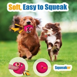 HOLYSTEED Squeaky Dog Toys for Small Dogs, Mini Dogs, Soft Latex Dog Squeaky Toys, Smile Squeaky Dog Balls, Egg Dog Toys Balls 6pcs (1.89 * 1.89 * 2.56inch, for Mini, Small Breeds)