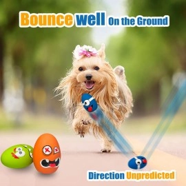 HOLYSTEED Squeaky Dog Toys for Small Dogs, Mini Dogs, Soft Latex Dog Squeaky Toys, Smile Squeaky Dog Balls, Egg Dog Toys Balls 6pcs (1.89 * 1.89 * 2.56inch, for Mini, Small Breeds)