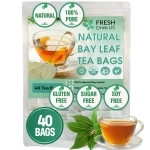 FRESHDRINKUS 40 Bay Leaf Tea Bags, 100% Natural & Pure from Bay Leaves. Loose Leaf Bay Herbal Tea. Bay Leaf Tea. No Sugar, No Caffeine, No Gluten, Vegan.