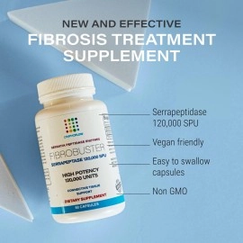 Bruizex FibroBuster: Serrapeptase Proteolytic Enzymes 120,000 SPU IFibrosis Treatment, Scar & Keloid Removal Supplement after 360 lipo, BBL, Liposuction, Tummy Tuck I Recovery& Immune supportI 60 caps