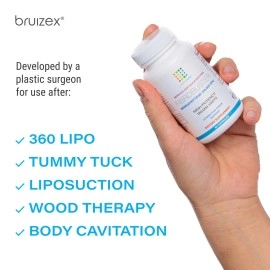 Bruizex FibroBuster: Serrapeptase Proteolytic Enzymes 120,000 SPU IFibrosis Treatment, Scar & Keloid Removal Supplement after 360 lipo, BBL, Liposuction, Tummy Tuck I Recovery& Immune supportI 60 caps