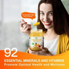 OALSE Sea Moss Gel - 18.5oz Mango Pineapple Flavor Sea Moss Gel Organic Raw Nutritious Organic Sea Moss Gel in Minerals, Proteins & Vitamins, Vegan-Friendly