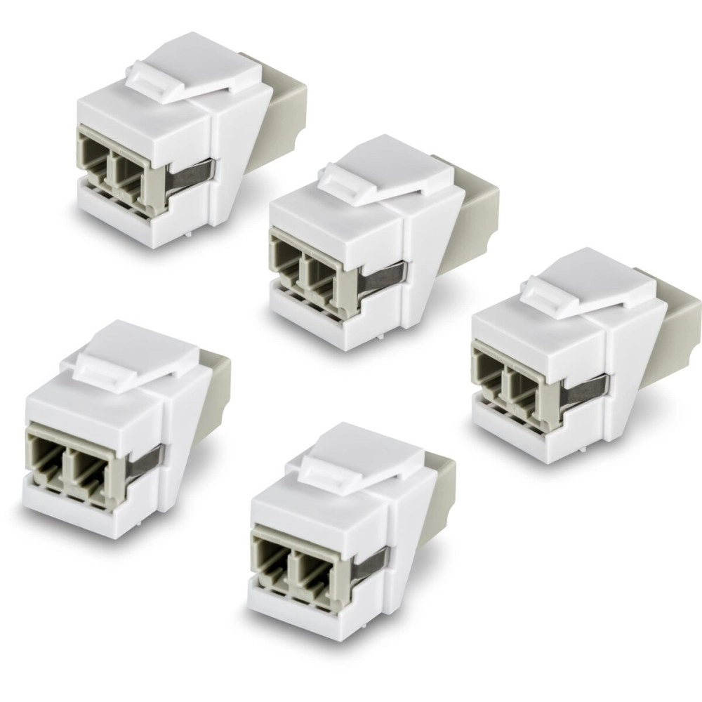 TRENDnet LC Duplex Fiber Optic Keystone Coupler Jacks- 5-Pack, TC-K05LC, Single-Mode & Multi-Mode Fiber Compatible, Use TC-KP24SA Shielded Blank Keystone Patch Panel (Sold Separately)