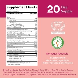 SmartyPants Women\'s Multivitamin Gummies, Sugar Free: Biotin, Methylfolate, Omega 3 (ALA), Vitamin D3, C, Vitamin B12, B6, Vitamin A, K & Zinc, Gluten Free, 60 Count (20 Day Supply)