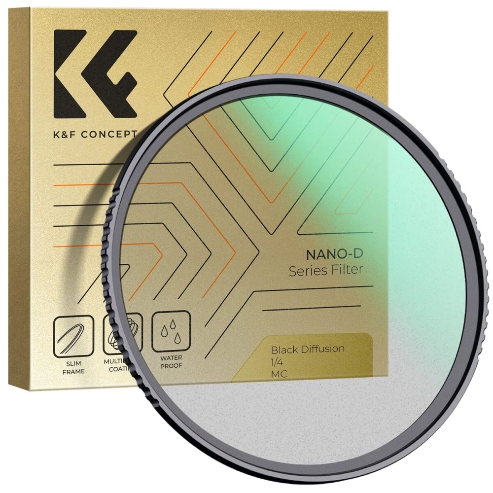 K&F Concept 67mm Black Diffusion 1/4 Filter Mist Soft Glow Diffuser Lens Filters (Nano-D Series)