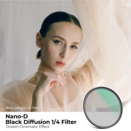 K&F Concept 67mm Black Diffusion 1/4 Filter Mist Soft Glow Diffuser Lens Filters (Nano-D Series)
