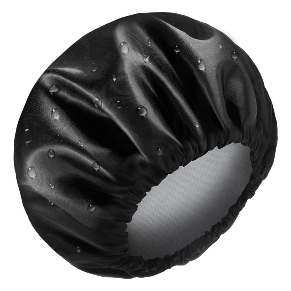 Aquior Shower Caps, Reusable Shower Cap for Women, Double Layer Waterproof Hair Cap, Large Size for All Hair Lengths,for Girls Spa Home Salon Use (Black)