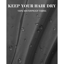 Aquior Shower Caps, Reusable Shower Cap for Women, Double Layer Waterproof Hair Cap, Large Size for All Hair Lengths,for Girls Spa Home Salon Use (Black)