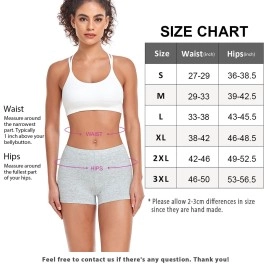 wirarpa Women\'s Cotton Boxer Shorts Panties Underpants Cycling Shorts Under Dress with Cotton Crotch Pack of 4 Black Grey White Beige Size L