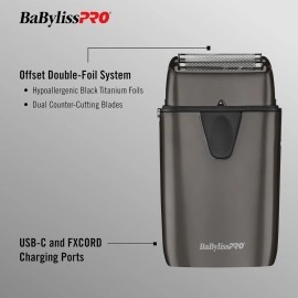 BaBylissPRO UVFOIL Double Foil UV-Disinfecting Metal Shaver