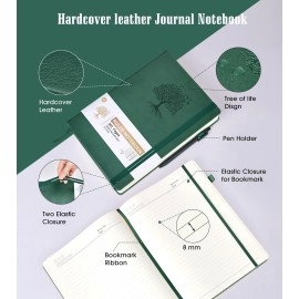 Lined Journal Notebook -365 Pages A5 Thick Journals for Writing Ruled Notebook, Hardcover Leather Journal for Women Men, Daily Journal Notebook for Work, Note Taking, 100Gsm Lined Paper( 5.75\'\' X