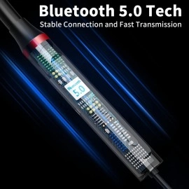 Neckband Bluetooth Headphones Wireless Earbuds for Samsung S25 Ultra S24 S23 FE S22 A53 A14, Sport Headphones HiFi Stereo Surround Sound Ear Buds for iPhone 16 15 14 Pro Max 13 Plus Pixel 9 8 7 6 A