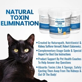 Kidney Restore Cat Support Supplement for Normal Function in Cats. Natural Feline Cleanse Take with Any Cat Diet Food. Vet-Formulated 1/8 TSP a Day 60 Servings: Absorb One