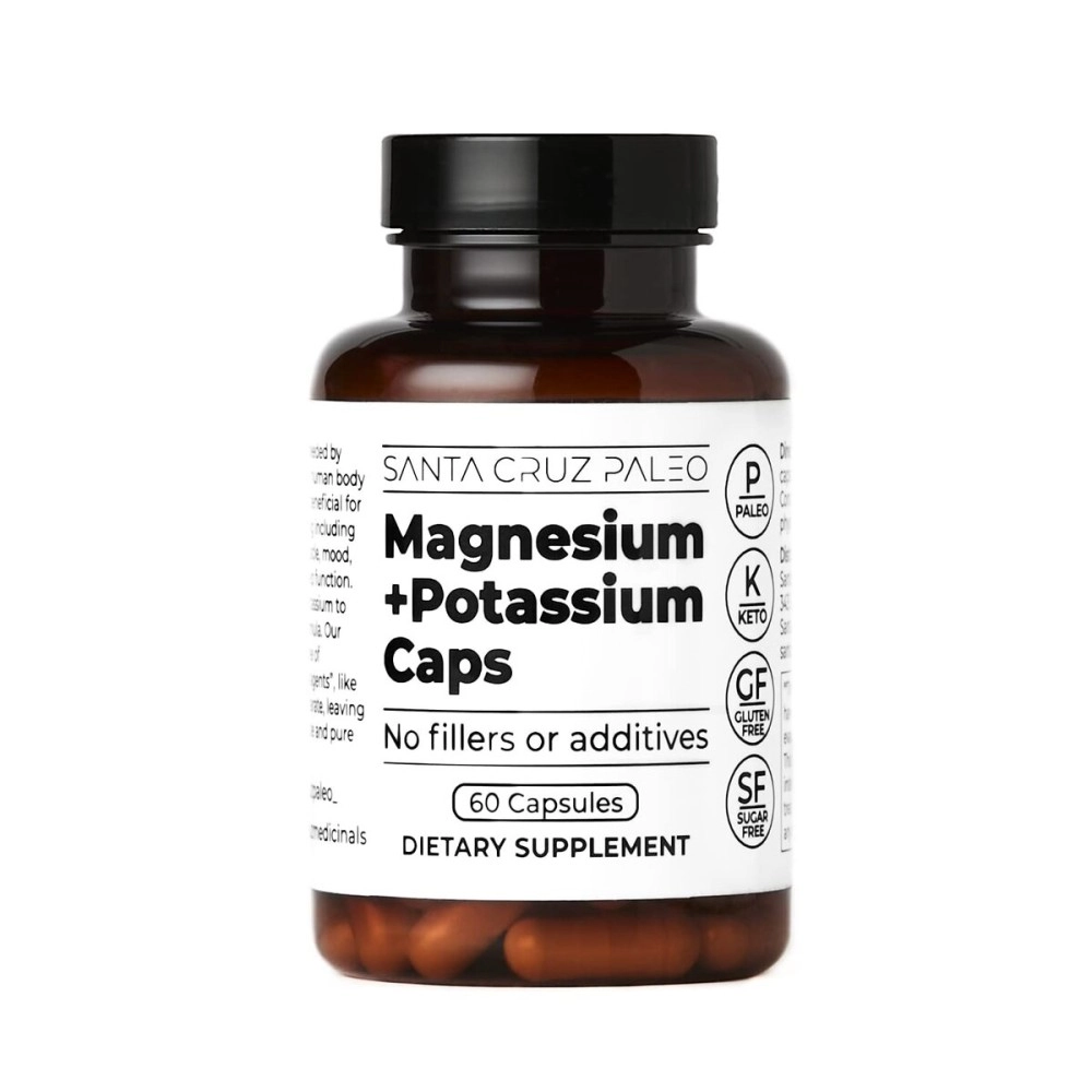 Santa Cruz Paleo Magnesium & Potassium Capsules - Keto, Gluten Free - For Health, Energy, Brain, Muscle Support