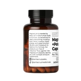 Santa Cruz Paleo Magnesium & Potassium Capsules - Keto, Gluten Free - For Health, Energy, Brain, Muscle Support