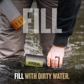 GRAYL - GeoPress Replacement Cartridge Water Filter Bottle Replacement Filter, Orange - Compatible with One-Way Valve