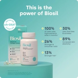 Biosil Collagen Generator - 180 Liquid Capsules - with Patented ch-OSA Complex - Generates & Protects Your Own Collagen - GMO Free - 180 Servings