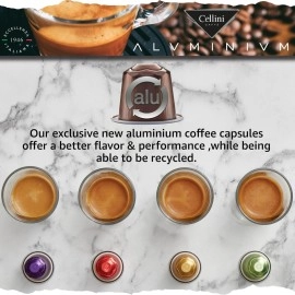 CELLINI Coffee Nespresso Compatible Aluminum Capsules - Aluminum Tasting Kit 80pcs | Nespresso Compatible Capsules