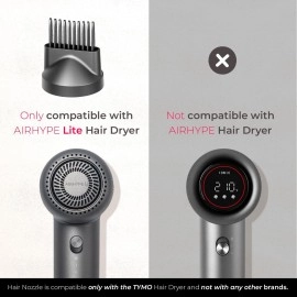 TYMO Hair Comb Attachment Compatible for TYMO AIRHYPE Lite Dryer Only, Magnetic Nozzle for Detangling, Lengthening Textured Hair, and Efficient Styling