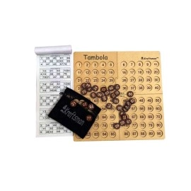 MilesMagic Portable Wooden Tambola Board Game | Housie Bingo Mind Game Set | for All Ages Family Fun and Entertainment Party Games with 600 Different Tickets Booklet