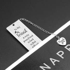 Ouligay Friend Bookmark for Women Book Lovers Gifts Friendship Bookmarks Metal Book Marker for Reading Women Best Friend Gifts for Besties BFF Long Distance Friendship Present Reader Book Club Gifts