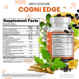 Clean Nutraceuticals L Tyrosine 1000mg Mucuna Pruriens 6000mg Bacopa Monnieri 500mg Ashwagandha 4000mg Focus Supplement w/N-Acetyl Cysteine 600mg NAC 5-HTP Ginkgo Biloba Alpha GPC Vitamin C D B1 B12