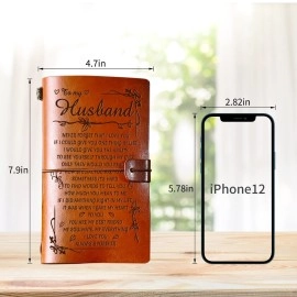 PRSTENLY Gifts for Husband Leather Journal, Husband Gifts for Fathers Day, To My Husband Gifts 140 Page Notebooks, Valentines Day Anniversary Birthday Wedding Gifts for Him Husband from Wife