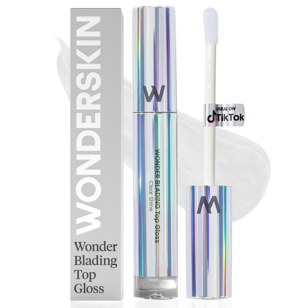 Wonderskin WONDER BLADING Top Gloss - Clear Lip Gloss, High Shine Finish, Hydrating Lip Gloss, Lip Makeup (Clear Shine)