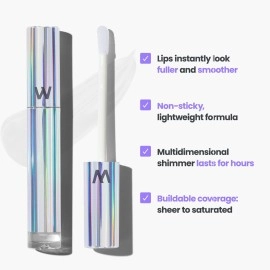 Wonderskin WONDER BLADING Top Gloss - Clear Lip Gloss, High Shine Finish, Hydrating Lip Gloss, Lip Makeup (Clear Shine)