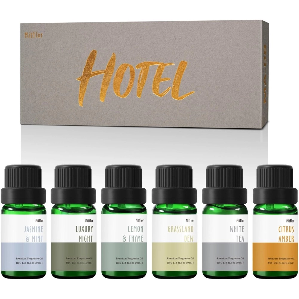 MitFlor Hotel Fragrance Oil Set, Scented Essential Oils, Aromatherapy Oils, 6 * 10ml