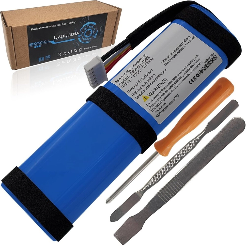 LAQUEENA GSP0931199K 5200mAh Battery Compatible with JBL Xtreme 3 Waterproof Bluetooth Speaker with Tools Battery Part NO Xtreme3