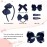 DEEKA Navy Blue Hair Accessories Set - 15 Pieces Uniform Hair Bows, Hair Clips, Headband, Hair Ties for Little Girls - Navy Blue