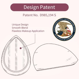 BEAKEY Flat Duo Makeup Sponge of 6, Super Soft 0 Latex Blending Sponge for Flawless Application - Liquid, Cream, Powder, Patented Design,Pink