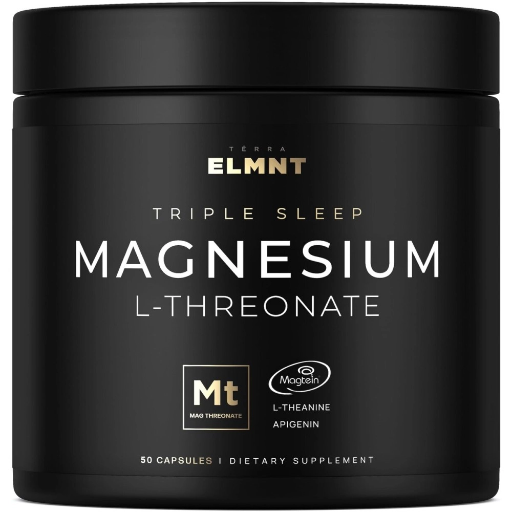 ELMNT Triple Sleep Magnesium Threonate w. Apigenin, Theanine & Magtein Magnesium L-Threonate - Highest Absorption Magnesium Supplement Capsules Natural Sleep Aid for Deep Sleep Calm & Stress Relief
