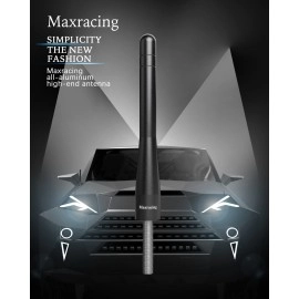 MAXRACING Short Truck Antenna Compatible with Ford F150 / Bronco / F250 / F350 / F450 / F550 / Carwash Safe/Aluminum Replacement Antenna