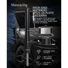 MAXRACING Short Truck Antenna Compatible with Ford F150 / Bronco / F250 / F350 / F450 / F550 / Carwash Safe/Aluminum Replacement Antenna
