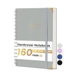 Hardcover Spiral Notebook College Ruled Notebook Journal A5 Small Spiral Notebook 5x7 160 Pages Spiral Notebooks for Work Aesthetic Note Taking Notebook for Women Men School Supplies, Gray
