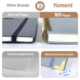 Hardcover Spiral Notebook College Ruled Notebook Journal A5 Small Spiral Notebook 5x7 160 Pages Spiral Notebooks for Work Aesthetic Note Taking Notebook for Women Men School Supplies, Gray