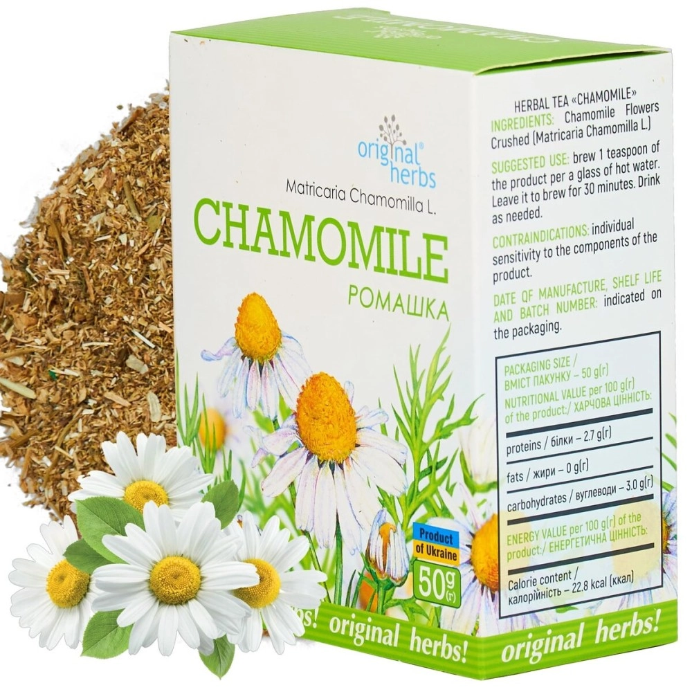 Original Herbs CHAMOMILE, MATRICARIA CHAMOMILLA L | Herbal Tea - Wild Crafted Tea - Soothing and Relaxing Tea -50g