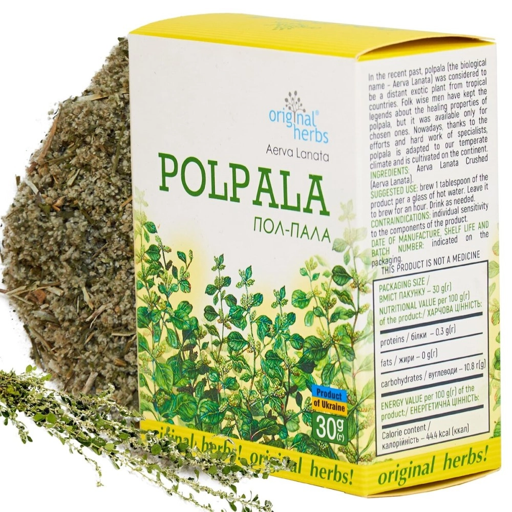 Original Herbs POLPALA,AERVA LANATA | Herbal Tea - Wild Crafted Tea - 30g