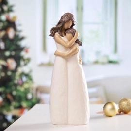 BUTILIVEEN Resin Mother Daughter Figurines, Hugging Mother and Daughter Figurine Statues, Gifts for Daughter from Mom, Home Bedroom Living Room Tabletop Shelf Decor