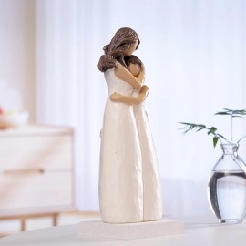 BUTILIVEEN Resin Mother Daughter Figurines, Hugging Mother and Daughter Figurine Statues, Gifts for Daughter from Mom, Home Bedroom Living Room Tabletop Shelf Decor