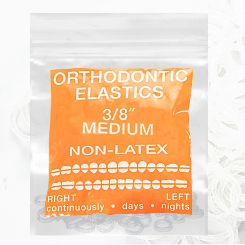 LA MIERE Clear Non-Latex 100 counts, Intraoral Elastic Bands Orthodontic Elastics Dental Rubber Bands Made in US Medium 3/16\'\', Clear